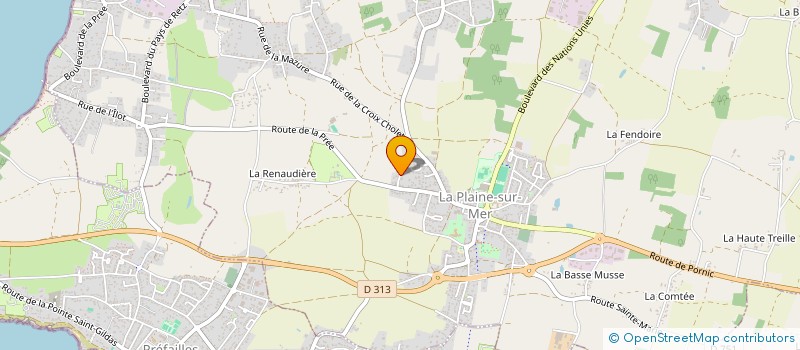 localisation de l'entreprise LES EMBRUNS IMMO à LA PLAINE-SUR-MER