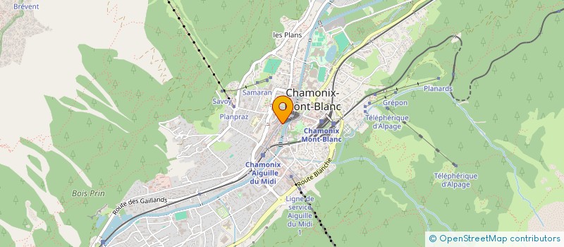 localisation de l'entreprise LES ENFLAMMES à CHAMONIX-MONT-BLANC