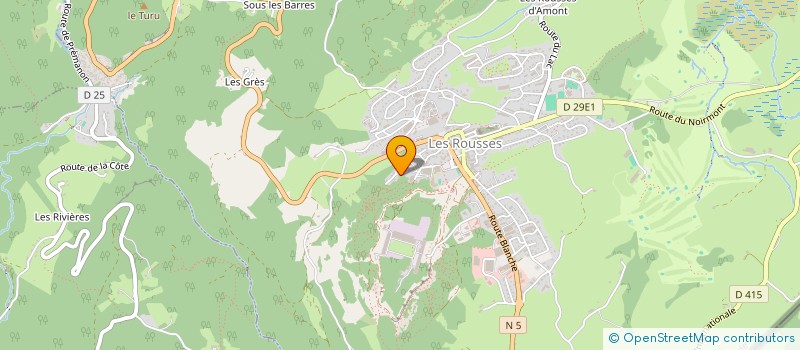 localisation de l'entreprise LES ENTREPRENEURS DU JURA  LES ROUSSES