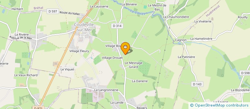 localisation de l'entreprise LES ERABLES  COUDEVILLE-SUR-MER