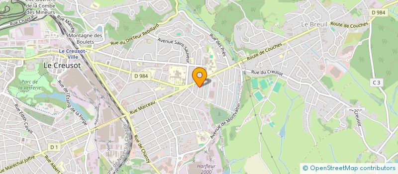 localisation de l'entreprise LES ESPACES LUMINEUX  LE CREUSOT