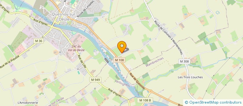 localisation de l'entreprise LES ESPACES VERTS DE LA DEULE à QUESNOY-SUR-DEULE