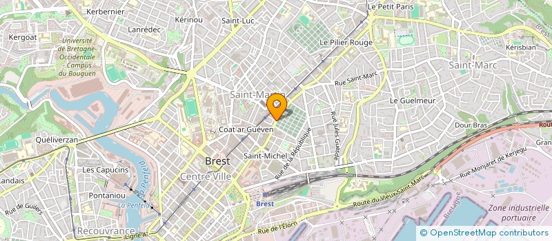 localisation de l'entreprise LES ETOILES DE L'OUEST à BREST