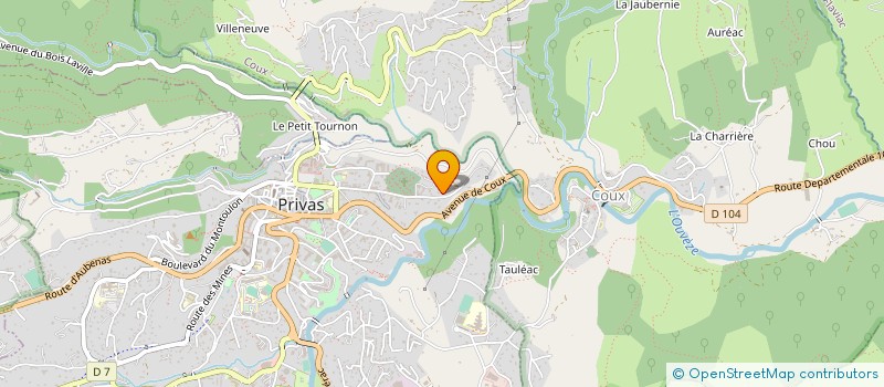 localisation de l'entreprise LES EVADES TROUPE D'IMPROVISATION THEATRALE AMATEUR  PRIVAS