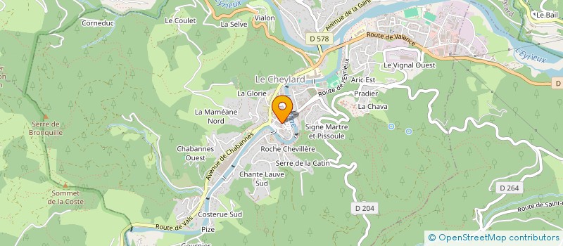 localisation de l'entreprise LES FEES DE LA CHANCE  LE CHEYLARD