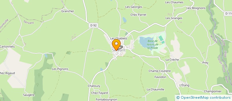 localisation de l'entreprise LES FERMES DES PRES DE LA SIOULE  SERVANT