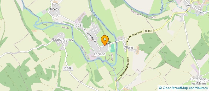 localisation de l'entreprise LES FLECHES DE L'OGNON  LARIANS-ET-MUNANS