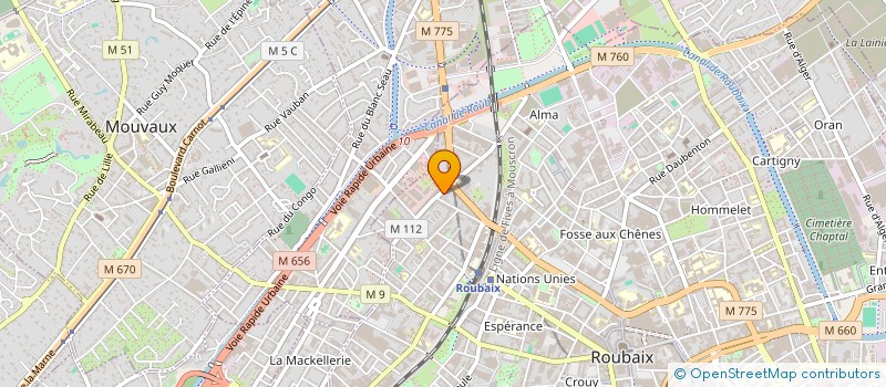 localisation de l'entreprise LES FLEURS DE CAROLINE  ROUBAIX