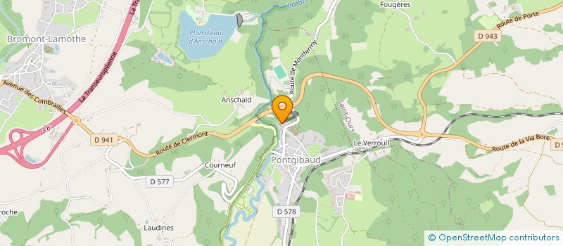 localisation de l'entreprise LES FONDERIES PONTGIBAUD  PONTGIBAUD