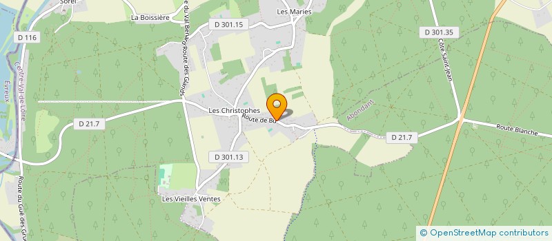 localisation de l'entreprise LES FONTAINES à ANET