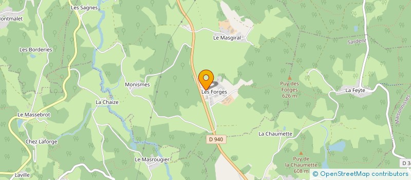localisation de l'entreprise LES FORGES à SAINT-CHRISTOPHE