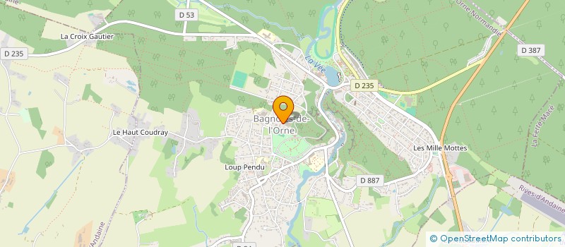 localisation de l'entreprise LES FOULEES DES ANDAINES à BAGNOLES-DE-L'ORNE-NORMANDIE