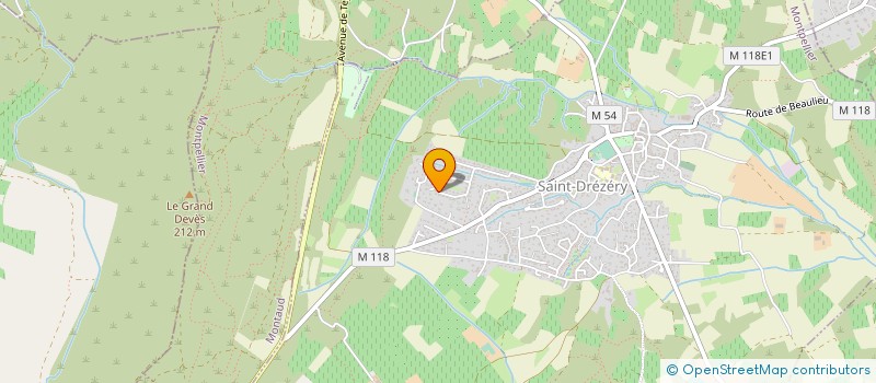 localisation de l'entreprise LES FOULEES DU BERANGE  SAINT-DREZERY