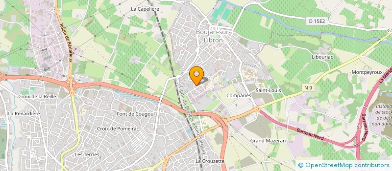 localisation de l'entreprise LES FOYERS RURAUX DU SECTEUR BITTEROIS  BOUJAN-SUR-LIBRON