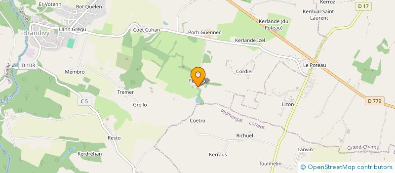 localisation de l'entreprise LES FRAMBOISIERES  BRANDIVY