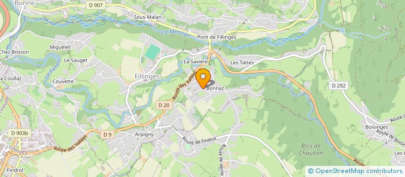 localisation de l'entreprise LES FRANGES  FILLINGES