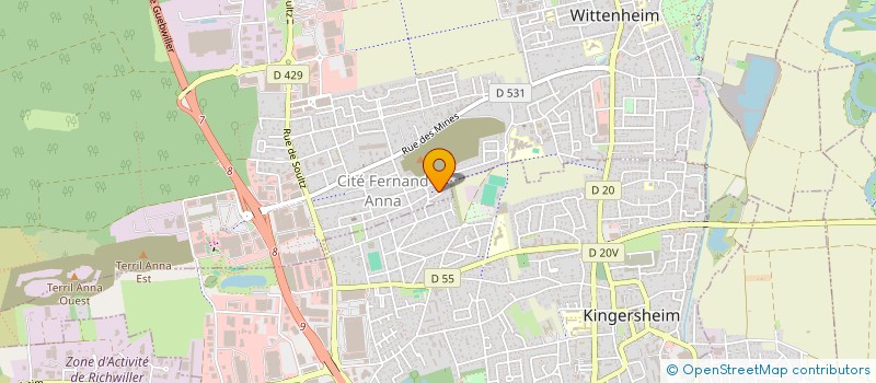 localisation de l'entreprise LES FRANGINS  WITTENHEIM