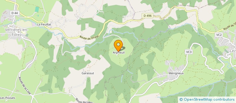 localisation de l'entreprise LES FRERES D'ARPHEUIL  VERRIERES-EN-FOREZ
