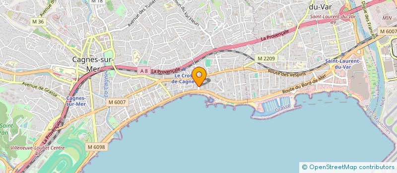 localisation de l'entreprise LES FRERES DE SANG à CAGNES-SUR-MER