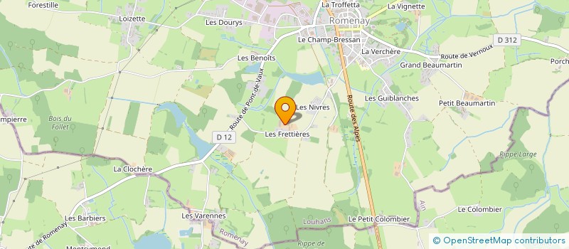 localisation de l'entreprise LES FRETTIERES  ROMENAY