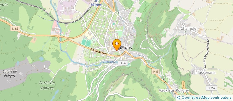 localisation de l'entreprise LES FRUITIERS DE LA MONTAGNE JURASSIENNE  POLIGNY