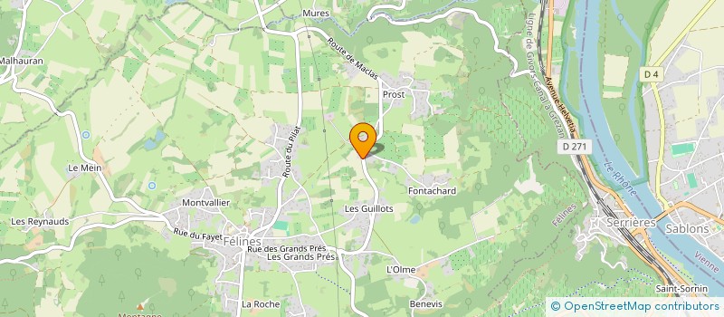localisation de l'entreprise LES FRUITS DES COINS à VINZIEUX