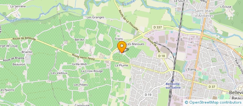 localisation de l'entreprise LES GAMAYLINAND à BELLEVILLE-EN-BEAUJOLAIS