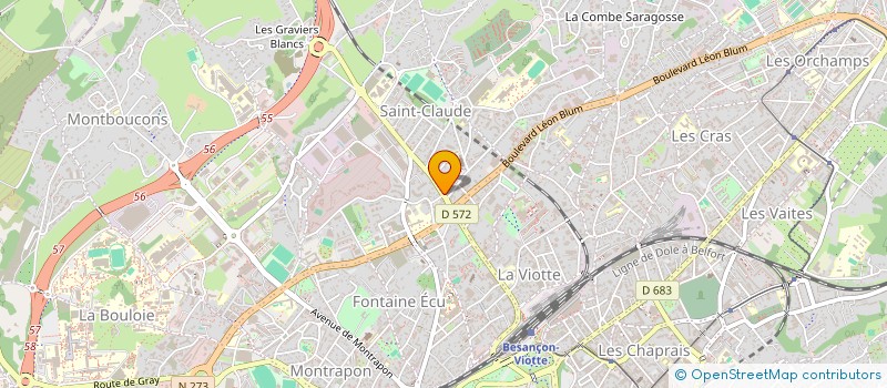 localisation de l'entreprise LES GARCONS COIFFEURS à BESANCON