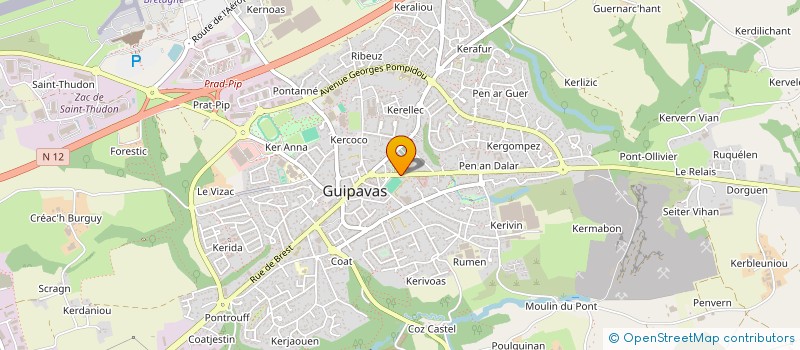 localisation de l'entreprise LES GARS DU REUN DE GUIPAVAS  GUIPAVAS