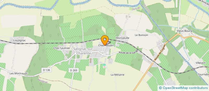 localisation de l'entreprise LES GEGES  SALIGNAC-SUR-CHARENTE