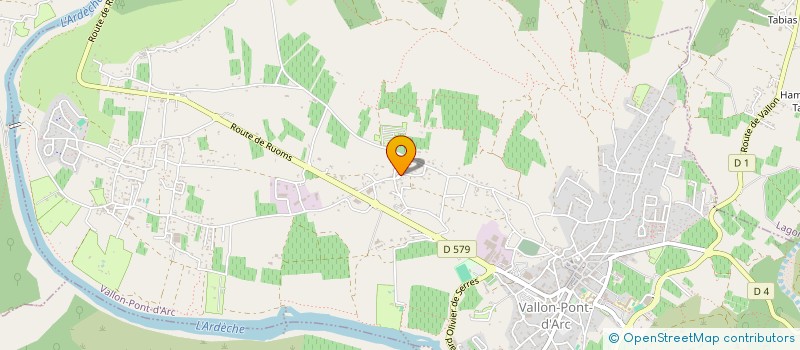 localisation de l'entreprise LES GITES DE FANNY  VALLON-PONT-D'ARC