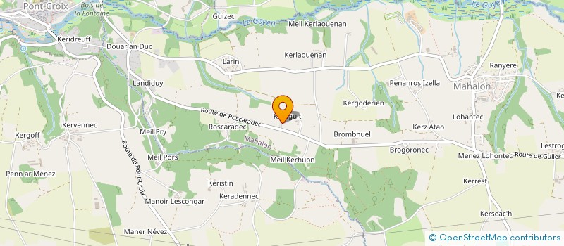 localisation de l'entreprise LES GITES DE KERLIGUIT  MAHALON