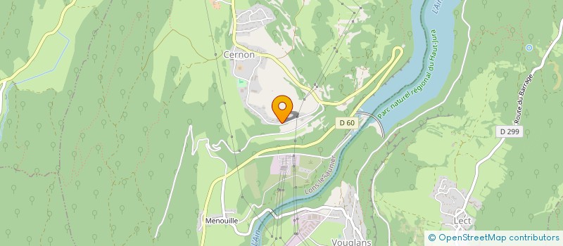 localisation de l'entreprise LES GITES DE LA PERLE DE VOUGLANS  CERNON