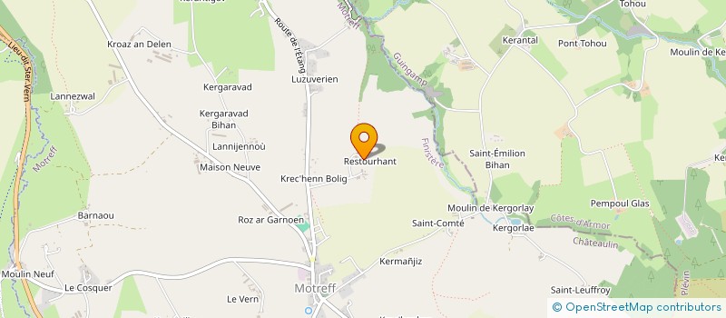 localisation de l'entreprise LES GITES DE RESTOURN  MOTREFF