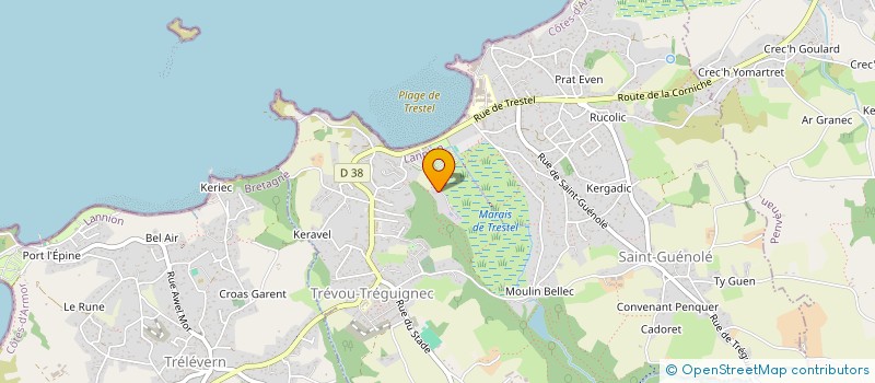 localisation de l'entreprise LES GITES DES CAMELIAS  TREVOU-TREGUIGNEC