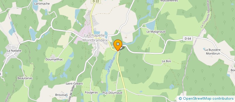 localisation de l'entreprise LES GITES DU MOULIN à LA CHAPELLE-MONTBRANDEIX