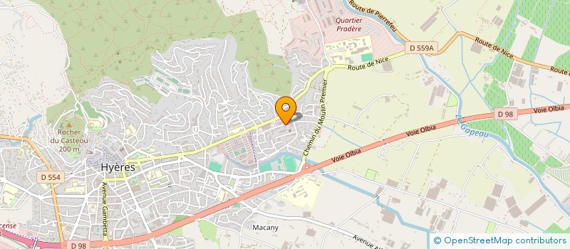 localisation de l'entreprise LES GLYCINES à HYERES