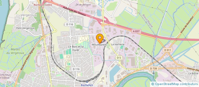 localisation de l'entreprise LES GLYCINES à ROCHEFORT