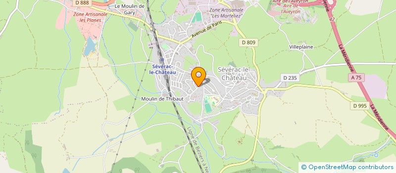 localisation de l'entreprise LES GLYCINES  SEVERAC D'AVEYRON