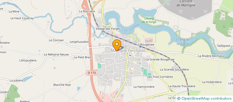 localisation de l'entreprise LES GOURMANDISES DE DAME CERISE à MARTIGNE-FERCHAUD