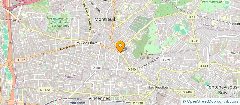 localisation de l'entreprise LES GRANDES VALLEES à MONTREUIL