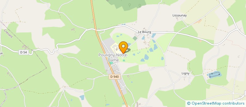 localisation de l'entreprise LES GRANDS CHENES SAS à POULIGNY-NOTRE-DAME