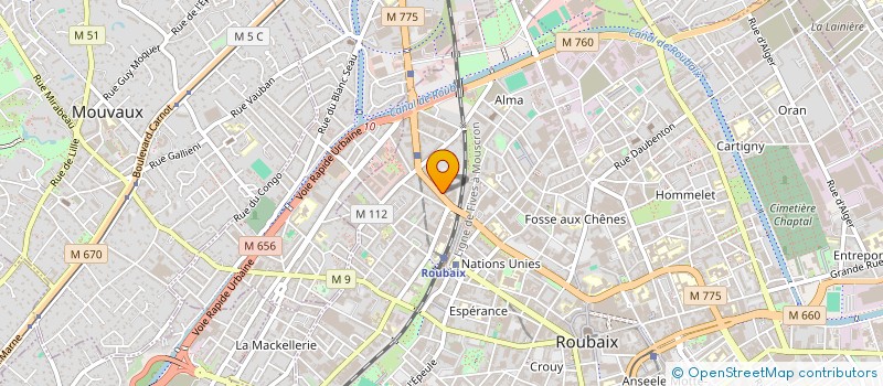 localisation de l'entreprise LES GRANDS LAC  ROUBAIX