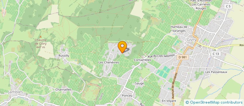 localisation de l'entreprise LES GRANDS POIZOTS à GIVRY
