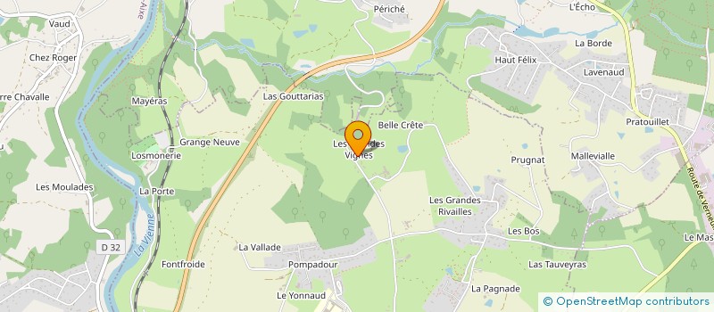 localisation de l'entreprise LES GRANDS VIGNES à AIXE-SUR-VIENNE