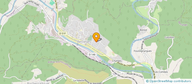 localisation de l'entreprise LES GRANGES  BESSEGES