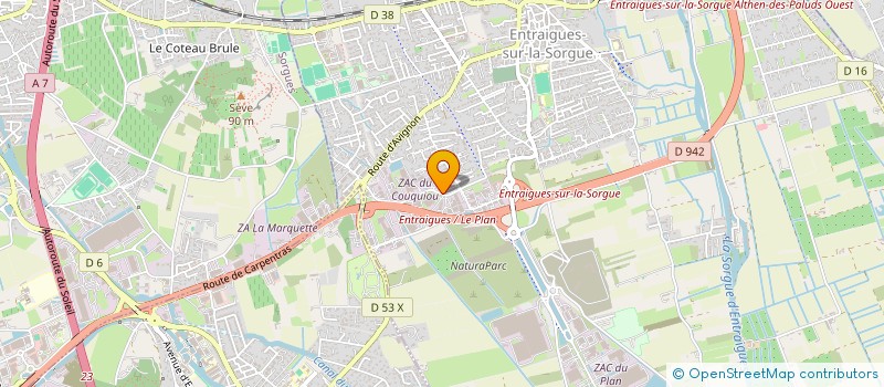 localisation de l'entreprise LES GRANGES BLANCHES  ENTRAIGUES-SUR-LA-SORGUE