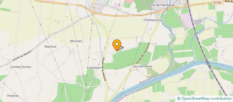 localisation de l'entreprise LES GRANGES BRUNES  BEAUMONT-MONTEUX