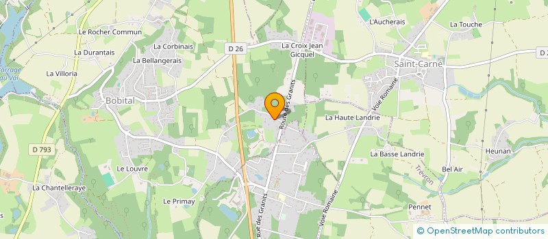 localisation de l'entreprise LES GRANITS DE BRETAGNE à BOBITAL
