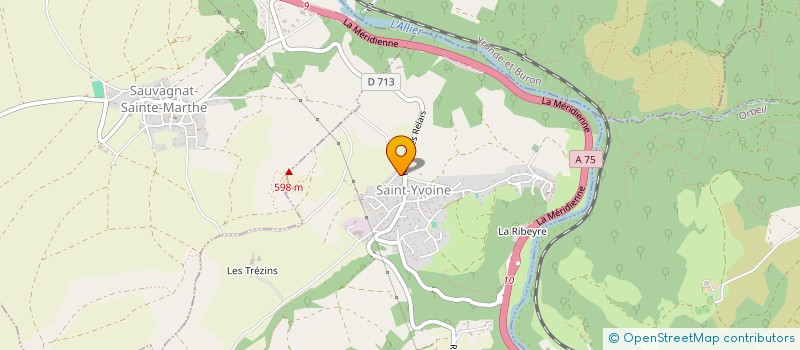 localisation de l'entreprise LES GRAVES  SAINT-YVOINE